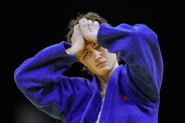 AZERBAIJAN, BAKU - OCTOBER 9, 2026: Yelizaveta Litvinenko of the UAE celebrates her victory in a -78 kg bout against Kaila Issoufi of France as part of the 2026 World Judo Championships at the National Gymnastics Arena 2026 World Judo Championships In Baku - ZUMAt113 20261009_zaa_t113_712 Copyright: xMikhailxSinitsynx
