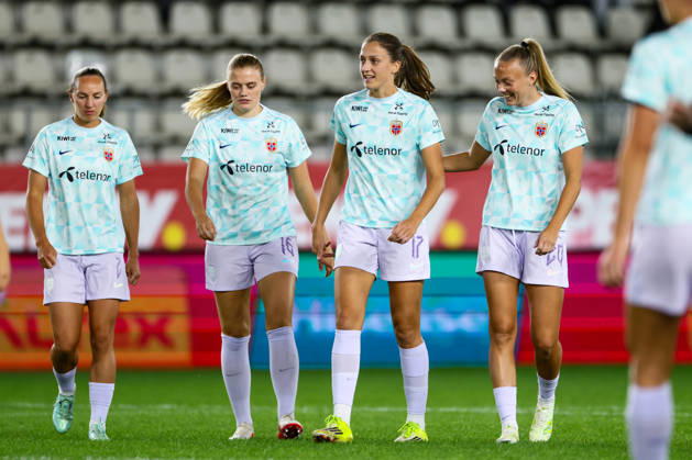 Women s World Cup Qualifier: Romania vs. Norway, Bucharest, October 9, 2026 Emma Stolen Godo, Marit Bratberg Lund, Mathilde Hauge Harviken, and Synne Sofie Kinden Jensen during the Women s World Cup qualifying soccer match between Romania and Austria at Stadionul Arcul de Triumf in Bucharest. Photo: Nikola Krstic, NTB, Bucharest, Romania. EDITORIAL USE ONLY. RESTRICTED USE FOR BETTING COMPANIES. Copyright: xNikolaxKrsticx xNTBx