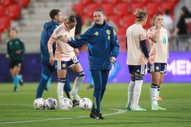 Scotland Assistant Coach Leanne Ross during warm-up. Czechia Women v Scotland Women, Women s European World Cup Qualifier, Football, Stadion Arnosta, Pardubice, Czechia - 09 Oct 2026Pardubice Stadion Arnosta Czech Republic  Copyright: xMilanxKammermayer Shutterstockx 17195777i