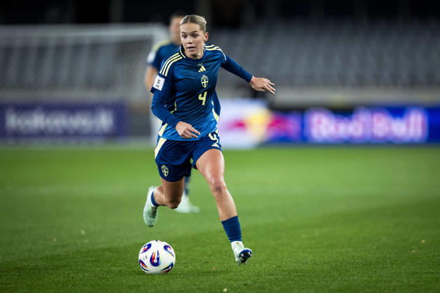 261009 Hanna Lundkvist of Sweden during the FIFA Women s World Cup qualifier play-off football match between Lithuania and Sweden on October 9, 2026 in Kaunas. Photo: Mathias Bergeld BILDBYRAN kod MB MB1418 fotboll football soccer fotball vm-kval kval fifa womens world cup qualifier qualifier playoff lithuania sverige sweden dam bbeng play-off Copyright: MATHIASxBERGELD BB261009MB067