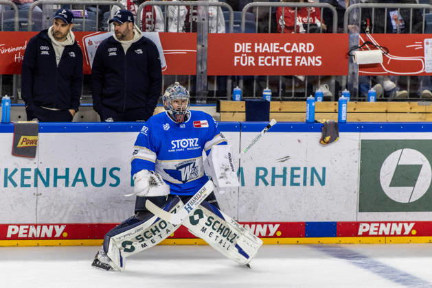 Joacim Eriksson (Schwenninger Wild Wings, 60) konzentriert beim Warmup Koelner Haie vs. Schwenninger Wild Wings, Eishockey, Penny DEL, Spieltag 07, 2026 2027, 09.10.2026 Koelner Haie vs. Schwenninger Wild Wings, Eishockey, Penny DEL, Spieltag 07, 2026 2027, 09.10.2026 Koeln Copyright: xEibner-Pressefoto GerhardxWingenderx EP_GWR