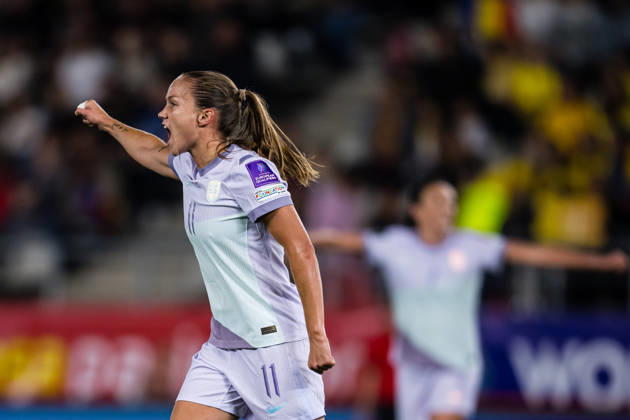 261009 Guro Reiten of Norway celebrates after scoring the 0-1 goal during the FIFA Women s World Cup Qualifier football match between Romania and Norway on October 9, 2026 in Bucharest. Photo: Marius Simensen BILDBYRAN COP 238 bbeng dam FIFA World Cup, WM, Weltmeisterschaft, Fussball qualifiers football fotball fotboll jubel landskamp norge norway romania soccer vm kvalik vm-kvalifisering kvinner Copyright: MARIUSxSIMENSEN BB261009BB549
