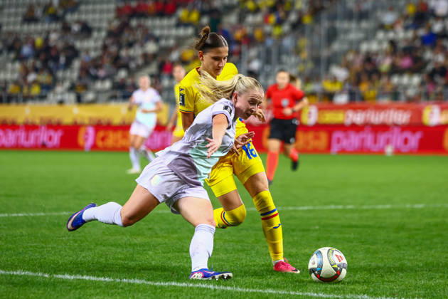 Women s World Cup Qualifier: Romania vs. Norway, Bucharest, October 9, 2026—Thea Bjelde during the World Cup qualifying soccer match between Romania and Austria at Stadionul Arcul de Triumf in Bucharest. Photo by Nikola Krstic, NTB, Bucharest, Romania. EDITORIAL USE ONLY. RESTRICTED USE FOR BETTING COMPANIESIES  Copyright: xNikolaxKrsticx xNTBx