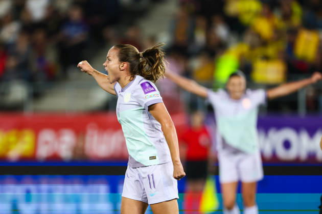 Women s World Cup Qualifier: Romania vs. Norway, Bucharest, October 9, 2026—Guro Reiten celebrates after scoring during the World Cup qualifying soccer match between Romania and Austria at Stadionul Arcul de Triumf in Bucharest. Photo by Nikola Krstic, NTB, Bucharest, Romania. EDITORIAL USE ONLY. RESTRICTED USE FOR BETTING COMPANIES Copyright: xNikolaxKrsticx xNTBx