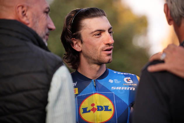 Italy s Giulio Ciccone of Lidl-Trek during the team presentation on the eve of the 120th edition of Il Lombardia cycling race, in Bergamo on October 9, 2026, prior to the 239 km one-day race from Bergamo to Como, Italy. Copyright: xMarcoxAlpozzi LaPressex