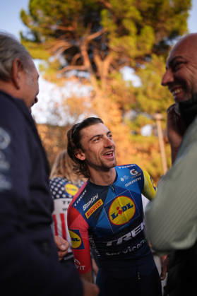 Italy s Giulio Ciccone of Lidl-Trek during the team presentation on the eve of the 120th edition of Il Lombardia cycling race, in Bergamo on October 9, 2026, prior to the 239 km one-day race from Bergamo to Como, Italy. Copyright: xMarcoxAlpozzi LaPressex