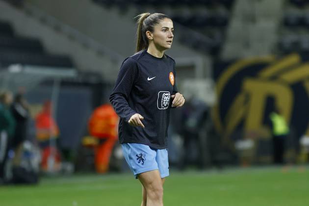 FELCSUT, 09-10-2026 , Pancho Arena, season 2026 2027 , UEFA worldcup qualification football play-offs round 1 , match between Hungary and The Netherlands (women) 1st leg , Pictures shows Netherlands player Danielle van de Donk Hungary - Netherlands (women) x208074418x Copyright: