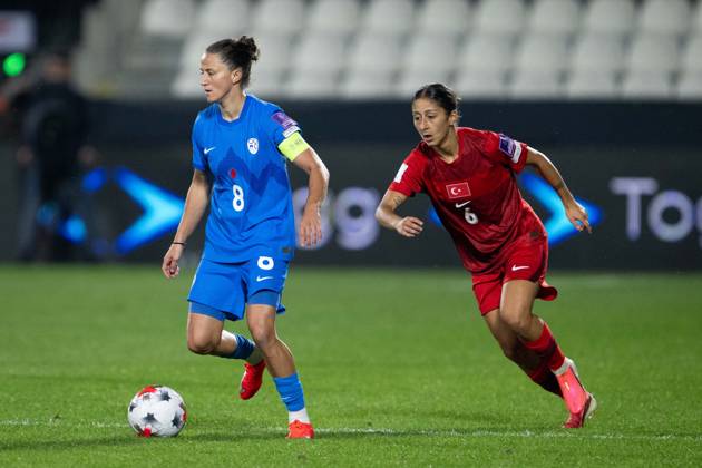Turkiye v Slovenia - 2027 FIFA Women’s World Cup European Qualifiers ISTANBUL, TURKIYE - OCTOBER 9: Mateja Zver (8) of Slovenia in action during the 2027 FIFA Women’s World Cup European qualifiers play-off first-leg match between Turkiye and Slovenia at Pendik Stadium in Istanbul, Turkiye, on October 9, 2026. Didem Mente Anadolu Istanbul Turkey. Editorial use only. Please get in touch for any other usage. Copyright: x2026xAnadoluxDidemxMentex
