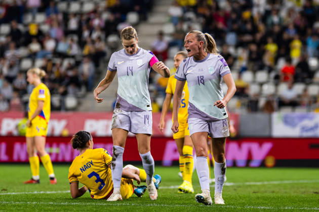 261009 Frida Maanum of Norway celebrates after scoring the 0-2 goal during the FIFA Women s World Cup Qualifier football match between Romania and Norway on October 9, 2026 in Bucharest. Photo: Marius Simensen BILDBYRAN COP 238 bbeng dam FIFA World Cup, WM, Weltmeisterschaft, Fussball qualifiers football fotball fotboll jubel landskamp norge norway romania soccer vm kvalik vm-kvalifisering kvinner Copyright: MARIUSxSIMENSEN BB261009BB662