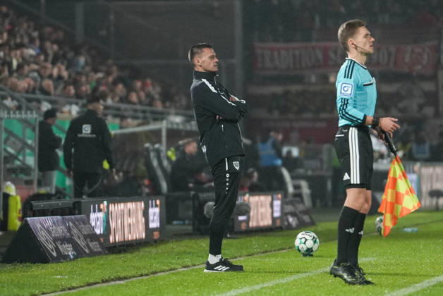 Deutschland: 3. Liga 2026 2027 8. Spieltag, SC Preussen Münster vs Rot-Weiss Essen, Freitag, 09.10.2026 LVM-Preußenstadion (Münster, Nordrhein-Westfalen, Deutschland) Thomas Wörle (Trainer, SC Preußen Münster) Copyright: xMerlexKölkingx