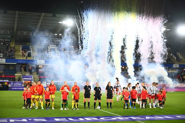 Belgium v Poland - FIFA Women s World Cup 2027 UEFA Qualifiers LEUVEN, BELGIUM - OCTOBER 09 : Players of Belgium before the FIFA Women s World Cup 2027 UEFA European Qualifiers play-offs round 1 path 2 first leg match between Belgium and Poland on October 9, 2026 in Leuven, Belgium, 09 10 2026 Leuven Belgium Copyright: xVincentxKalutx
