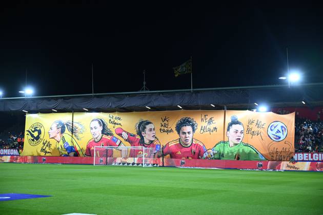Belgium v Poland - FIFA Women s World Cup 2027 UEFA Qualifiers LEUVEN, BELGIUM - OCTOBER 09 : Supporters and fans during the FIFA Women s World Cup 2027 UEFA European Qualifiers play-offs round 1 path 2 first leg match between Belgium and Poland on October 9, 2026 in Leuven, Belgium, 09 10 2026 Leuven Belgium Copyright: xVincentxKalutx
