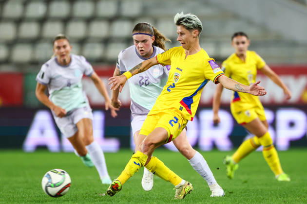 Women s World Cup Qualifier: Romania vs. Norway, Bucharest, October 9, 2026—Ana Maria Stanciu during the Women s World Cup qualifying soccer match between Romania and Norway at Stadionul Arcul de Triumf in Bucharest. Photo by Nikola Krstic, NTB. EDITORIAL USE ONLY. RESTRICTED USE FOR BETTING COMPANIES. Copyright: xNikolaxKrsticx xNTBx
