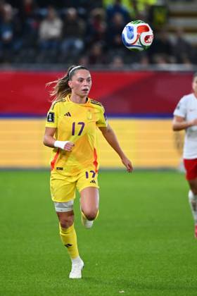 Belgium v Poland - FIFA Women s World Cup 2027 UEFA Qualifiers LEUVEN, BELGIUM - OCTOBER 09 : Janssens Jill forward of Belgium during the FIFA Women s World Cup 2027 UEFA European Qualifiers play-offs round 1 path 2 first leg match between Belgium and Poland on October 9, 2026 in Leuven, Belgium, 09 10 2026 Leuven Belgium Copyright: xVincentxKalutx