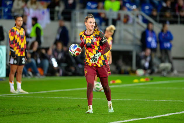 Fußball, Nationalmanschaft Freundschaftsspiel Frauen, 20261009, Deutschland - Australien. Im Bild Torfrau Ena Mahmutovic (Deutschland). Karlsruhe BBBank Wildpark Baden-Württemberg Deutschland Copyright: Passion2Press MarkusxFischerx