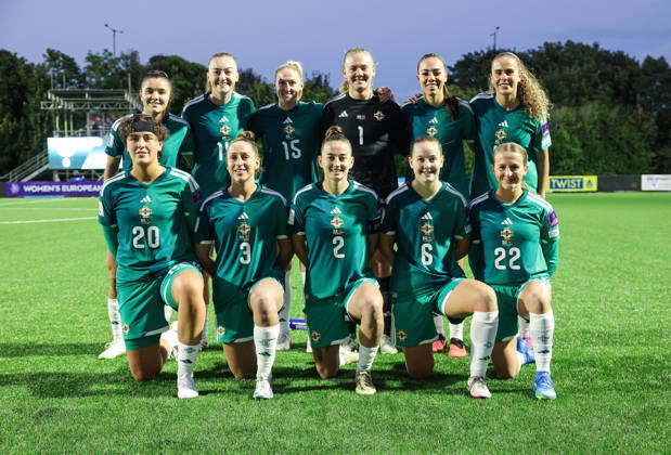 2027 FIFA Women s World Cup Round One Qualifying Play-off First Leg, Inver Park, Larne 9 10 2026 Northern Ireland vs Portugal The Northern Ireland team The Northern Ireland team 9 10 2026 Copyright: xx N Ireland v Portugal_029