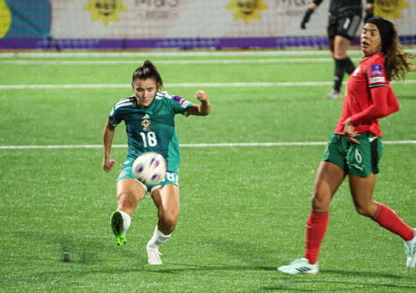 2027 FIFA Women s World Cup Round One Qualifying Play-off First Leg, Inver Park, Larne 9 10 2026 Northern Ireland vs Portugal Northern Ireland™s Sarah McMaster Sarah McMaster 9 10 2026  Copyright: xx N Ireland v Portugal_046
