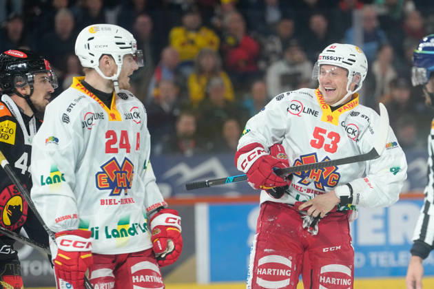 3014 Bern BE, Switzerland - October 09: Jeff Skinner (53 EHCB) is happy during the National League match between SC Bern and EHC Biel-Bienne at PostFinance Arena on October 09, 2026 in 3014 Bern BE, Switzerland. Copyright: xKjetilxWaberx xSPPx Sportspressphoto_SPR249639