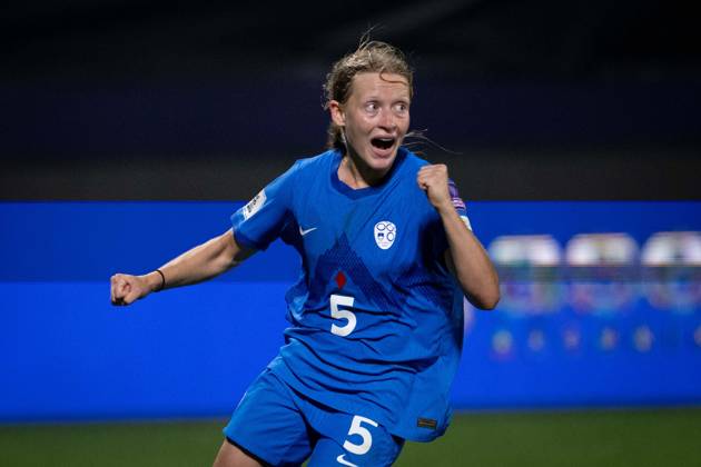 Turkiye v Slovenia - 2027 FIFA Women’s World Cup European Qualifiers ISTANBUL, TURKIYE - OCTOBER 9: Naja Mihelic (5) of Slovenia celebrates after scoring a goal during the 2027 FIFA Women’s World Cup European qualifiers play-off first-leg match between Turkiye and Slovenia at Pendik Stadium in Istanbul, Turkiye, on October 9, 2026. Didem Mente Anadolu Istanbul Turkey. Editorial use only. Please get in touch for any other usage. Copyright: x2026xAnadoluxDidemxMentex