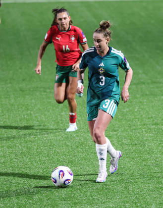 2027 FIFA Women s World Cup Round One Qualifying Play-off First Leg, Inver Park, Larne 9 10 2026 Northern Ireland vs Portugal Northern Ireland™s Natalie Johnson Natalie Johnson 9 10 2026 Copyright: xx N Ireland v Portugal_059