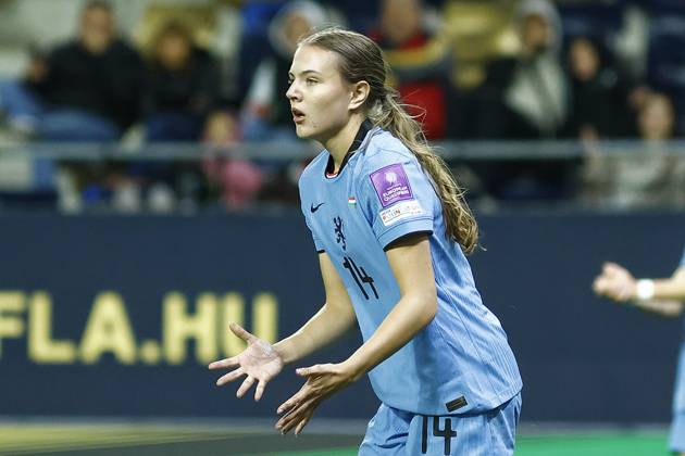 FELCSUT, 09-10-2026 , Pancho Arena, season 2026 2027 , UEFA worldcup qualification football play-offs round 1 , match between Hungary and The Netherlands (women) 1st leg , Pictures shows Netherlands player Lotte Keukelaar Hungary - Netherlands (women) x208079532x Copyright:
