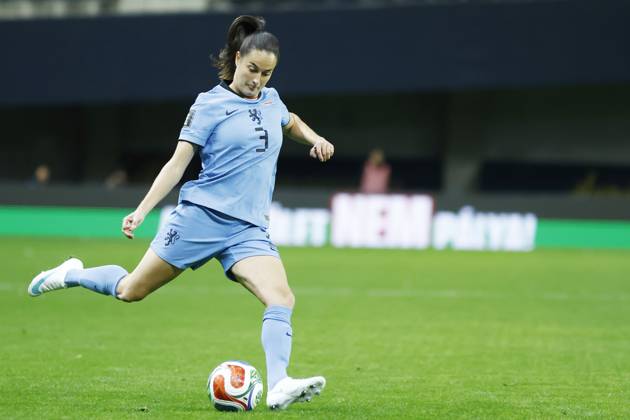FELCSUT, 09-10-2026 , Pancho Arena, season 2026 2027 , UEFA worldcup qualification football play-offs round 1 , match between Hungary and The Netherlands (women) 1st leg , Pictures shows Netherlands player Caitlin Dijkstra Hungary - Netherlands (women) x208079572x Copyright: