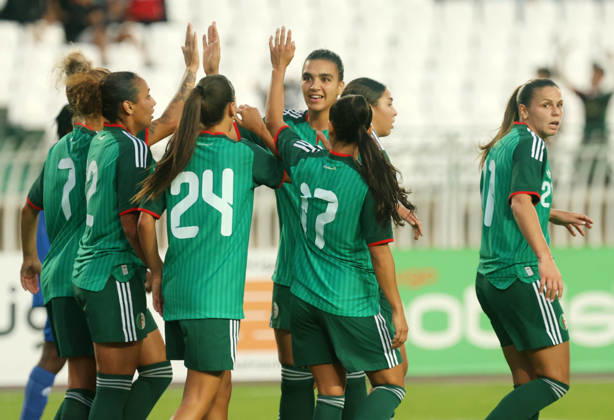 Algerie vs Republique centrafricaine feminine (Qualifications JO les Joueuse d Algerie celebre le Bute contre Republique centrafricaine, lors du match Algerie contre Republique centrafricaine feminine, Qualifications JO Los Angeles 2028, au Stade de 5 Juillet a Alger, en Algerie, le 09 Octobre 2026 (Photo By Billel Bensalem APPImages) Alger Algerie Copyright: xAlgà riexPressexPhotosxAPPxBillelxBensalemx xAPPxImagesx 670A1774