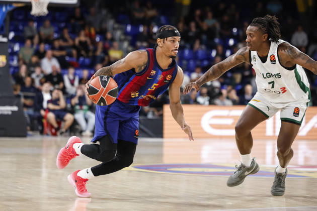 October 9, 2026, Barcelona, Barcelona, Spain: Juntin Robinson of FC Barcelona, Barca in action during the EuroLeague League Phase MD 4 match played between FC Barcelona and Zalgiris Kaunas at Palau Blaugrana on October 09, 2026 in Barcelona, Spain. FC Barcelona V Zalgiris Kaunas - Euroleague 2026 2027  - ZUMAa181 20261009_zaa_a181_283 Copyright: xJavierxBorregox