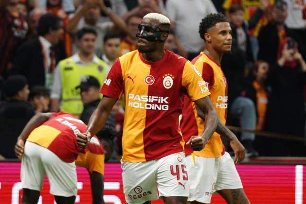 October 9, 2026, Sariyer, Istanbul, Turkey: Victor Osimhen (C) of Galatasaray celebrates after goal scored by Mario Lemina during the Turkish Super League 2026 27 match between Galatasaray and Kasimpasa at RAMS Park Stadium in Istanbul, Turkey, on October 9, 2026. Sariyer Turkey - ZUMAu194 20261009_zip_u194_025 Copyright: xTolgaxUluturkx