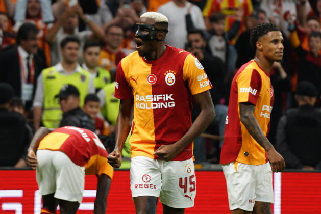 October 9, 2026, Sariyer, Istanbul, Turkey: Victor Osimhen (C) of Galatasaray celebrates after goal scored by Mario Lemina during the Turkish Super League 2026 27 match between Galatasaray and Kasimpasa at RAMS Park Stadium in Istanbul, Turkey, on October 9, 2026. Sariyer Turkey - ZUMAu194 20261009_zip_u194_027 Copyright: xTolgaxUluturkx