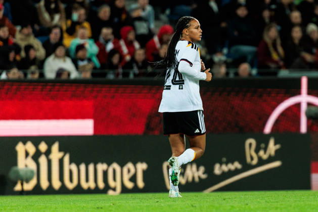 KARLSRUHE, GERMANY - OCTOBER 09: Lisa Baum (Germany, 24) during the International Friendly, Länderspiel, Nationalmannschaft match between Germany vs. Australia at BBBank Wildpark on October 09, 2026 in Karlsruhe, Germany. Germany Copyright: xSteffiexWunderlx