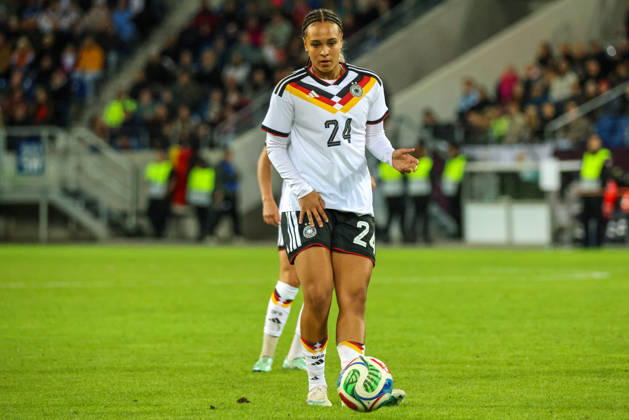 Karlsruhe, Deutschland: 09.10.2026 - Länderspiel Freundschaftsspiel - Deutschland Frauen vs. Australien Frauen Im Bild: Lisa Baum (Deutschland) debüttiert Copyright: HMBxMedia MadeleinexFantini