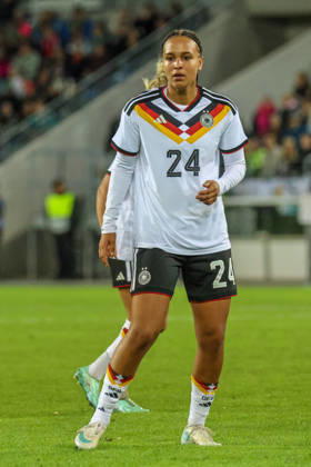 Karlsruhe, Deutschland: 09.10.2026 - Länderspiel Freundschaftsspiel - Deutschland Frauen vs. Australien Frauen Im Bild: Lisa Baum (Deutschland) debüttiert Copyright: HMBxMedia MadeleinexFantini