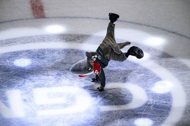 COLOGNE, GERMANY - 9 OCTOBER, 2026: Mascot - The PENNY DEL Ice hockey, Eishockey match Koelner Haie vs. Schwenninger Wild Wings at LANXESS arena.  Copyright: xVitaliixKliuievx