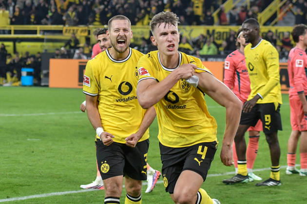 Nico Schlotterbeck (Dortmund 4) jubelt nach dem Tor zum 2:0 09.10.2026 ¢ Fussball ¢ Borussia Dortmund vs SV Werder Bremen, Signal Iduna Park, Dortmund, DFB DFL REGULATIONS PROHIBIT ANY USE OF PHOTOGRAPHS AS IMAGE SEQUENCES AND OR QUASI-VIDEO NRW Germany