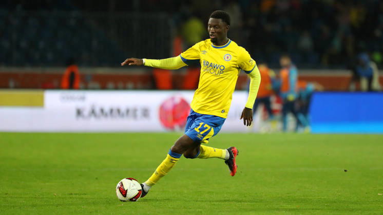 Braunschweig vs Kiel, 2. BL Braunschweig, 09.10.2026, Fußball, Herren, 2. BL, Saison 2026 2027, Eintracht Braunschweig vs. Holstein Kiel: Aaron Opoku (Eintracht Braunschweig) (DFL DFB REGULATIONS PROHIBIT ANY USE OF PHOTOGRAPHS as IMAGE SEQUENCES and or QUASI-VIDEO) Stadion an der Hamburger Straße Niedersachsen Deutschland