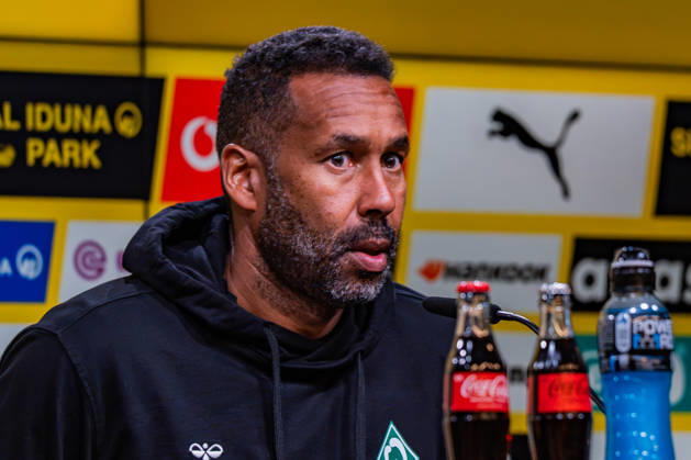 1. Bundesliga, 5. Spieltag, Borussia Dortmund vs. Werder Bremen am 09.10.2026 Pressekonferenz nach dem Spiel mit Niko Kovac Daniel Thioune Copyright: xBahhoxKarax
