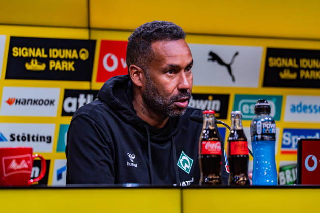 1. Bundesliga, 5. Spieltag, Borussia Dortmund vs. Werder Bremen am 09.10.2026 Pressekonferenz nach dem Spiel mit Niko Kovac Daniel Thioune Copyright: xBahhoxKarax