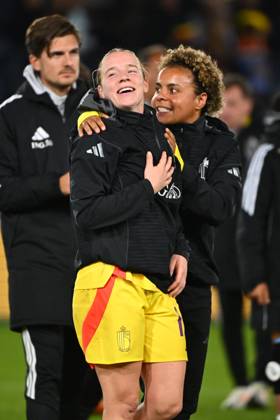 Belgium v Poland - FIFA Women s World Cup 2027 UEFA Qualifiers LEUVEN, BELGIUM - OCTOBER 09 : Dhont Elena forward of Belgium during the FIFA Women s World Cup 2027 UEFA European Qualifiers play-offs round 1 path 2 first leg match between Belgium and Poland on October 9, 2026 in Leuven, Belgium, 09 10 2026 Leuven Belgium Copyright: xVincentxKalutx