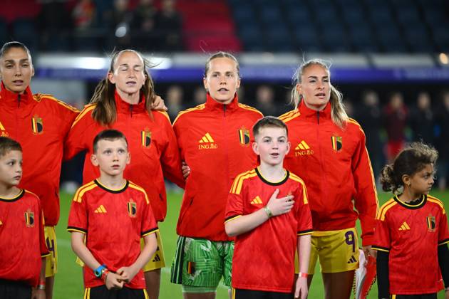 Belgium v Poland - FIFA Women s World Cup 2027 UEFA Qualifiers LEUVEN, BELGIUM - OCTOBER 09 : Players of Belgium during the FIFA Women s World Cup 2027 UEFA European Qualifiers play-offs round 1 path 2 first leg match between Belgium and Poland on October 9, 2026 in Leuven, Belgium, 09 10 2026 Leuven Belgium Copyright: xVincentxKalutx