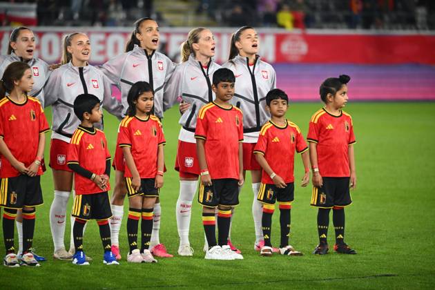 Belgium v Poland - FIFA Women s World Cup 2027 UEFA Qualifiers LEUVEN, BELGIUM - OCTOBER 09 : Players of Polen during the FIFA Women s World Cup 2027 UEFA European Qualifiers play-offs round 1 path 2 first leg match between Belgium and Poland on October 9, 2026 in Leuven, Belgium, 09 10 2026 Leuven Belgium Copyright: xVincentxKalutx