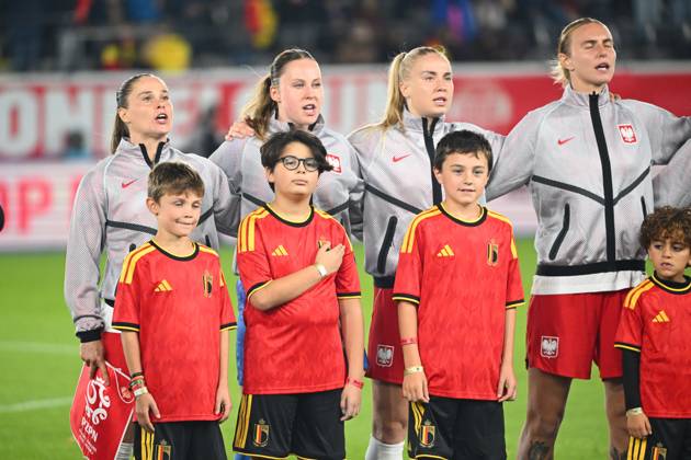 Belgium v Poland - FIFA Women s World Cup 2027 UEFA Qualifiers LEUVEN, BELGIUM - OCTOBER 09 : Players of Polen during the FIFA Women s World Cup 2027 UEFA European Qualifiers play-offs round 1 path 2 first leg match between Belgium and Poland on October 9, 2026 in Leuven, Belgium, 09 10 2026 Leuven Belgium Copyright: xVincentxKalutx
