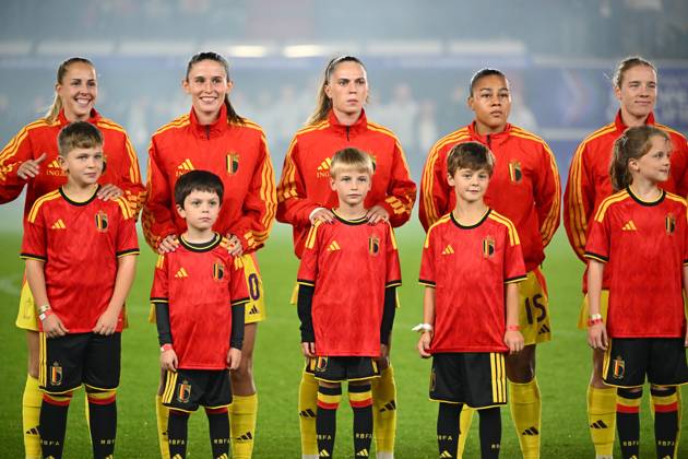 Belgium v Poland - FIFA Women s World Cup 2027 UEFA Qualifiers LEUVEN, BELGIUM - OCTOBER 09 : Players of Belgium during the FIFA Women s World Cup 2027 UEFA European Qualifiers play-offs round 1 path 2 first leg match between Belgium and Poland on October 9, 2026 in Leuven, Belgium, 09 10 2026 Leuven Belgium Copyright: xVincentxKalutx