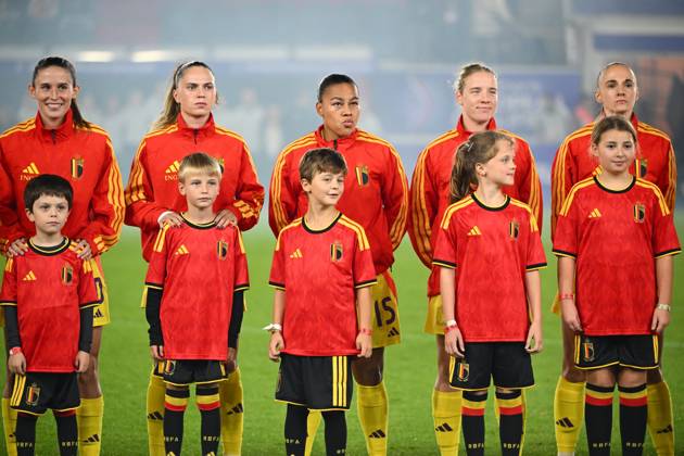 Belgium v Poland - FIFA Women s World Cup 2027 UEFA Qualifiers LEUVEN, BELGIUM - OCTOBER 09 : Players of Belgium during the FIFA Women s World Cup 2027 UEFA European Qualifiers play-offs round 1 path 2 first leg match between Belgium and Poland on October 9, 2026 in Leuven, Belgium, 09 10 2026 Leuven Belgium Copyright: xVincentxKalutx