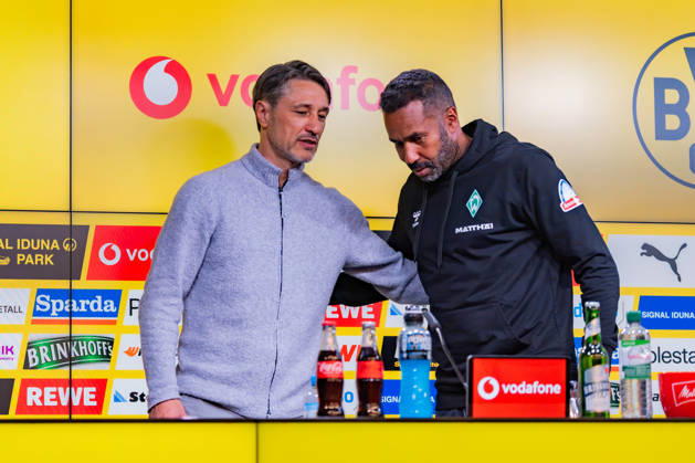 1. Bundesliga, 5. Spieltag, Borussia Dortmund vs. Werder Bremen am 09.10.2026 Pressekonferenz nach dem Spiel mit Niko Kovac Daniel Thioune Copyright: xBahhoxKarax