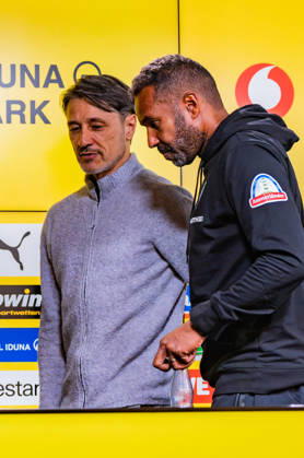 1. Bundesliga, 5. Spieltag, Borussia Dortmund vs. Werder Bremen am 09.10.2026 Pressekonferenz nach dem Spiel mit Niko Kovac Daniel Thioune Copyright: xBahhoxKarax