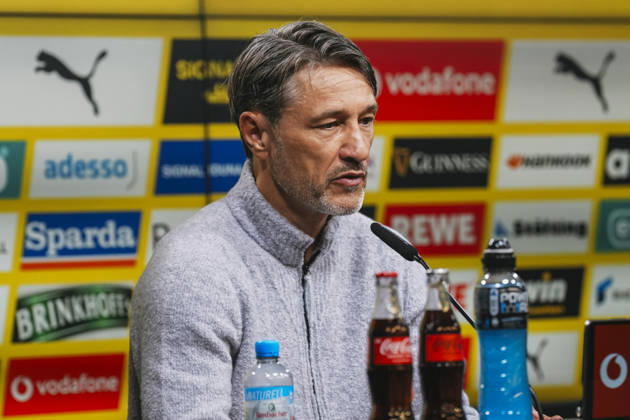 09.10.2026, xjmrgnx, Fussball 1.Bundesliga, Borussia Dortmund - SV Werder Bremen v.l. Chef-Trainer Niko Kovac (Dortmund) während der Pressekonferenz (DFL DFB REGULATIONS PROHIBIT ANY USE OF PHOTOGRAPHS as IMAGE SEQUENCES and or QUASI-VIDEO) Dortmund