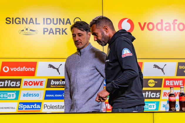 1. Bundesliga, 5. Spieltag, Borussia Dortmund vs. Werder Bremen am 09.10.2026 Pressekonferenz nach dem Spiel mit Niko Kovac Daniel Thioune Copyright: xBahhoxKarax