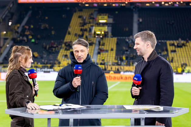Dortmund, Deutschland 09. Oktober 2026: 1. BL - 2026 2027 - Sp. 5 - Borussia Dortmund gegen SV Werder Bremen Im Bild: v.li im Interview Im Bild: Nele Ocik (SKY Moderatorin), Trainer Niko KovaÄ Kovac (BVB), Thomas Hitzelsperger (SKY Experte) DFL DFB regulations prohibit any use of photographs as image sequences and or quasi-video. Signal Iduna Park Nordrhein Westfalen Copyright: xFotostandx xZeisingx