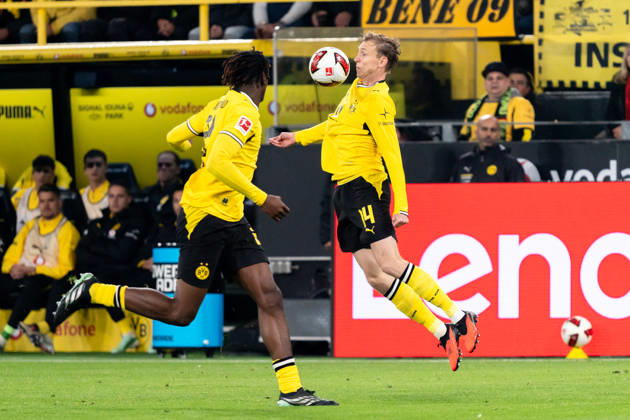 Deutschland: 1. Bundesliga 2026 2027, 5. Spieltag: Borussia Dortmund vs. Werder Bremen 09.10.2026 Signal Iduna Park (Nordrhein-Westfalen) Maximilian Beier (Borussia Dortmund, 14) Copyright: xCelinaxLeiersx